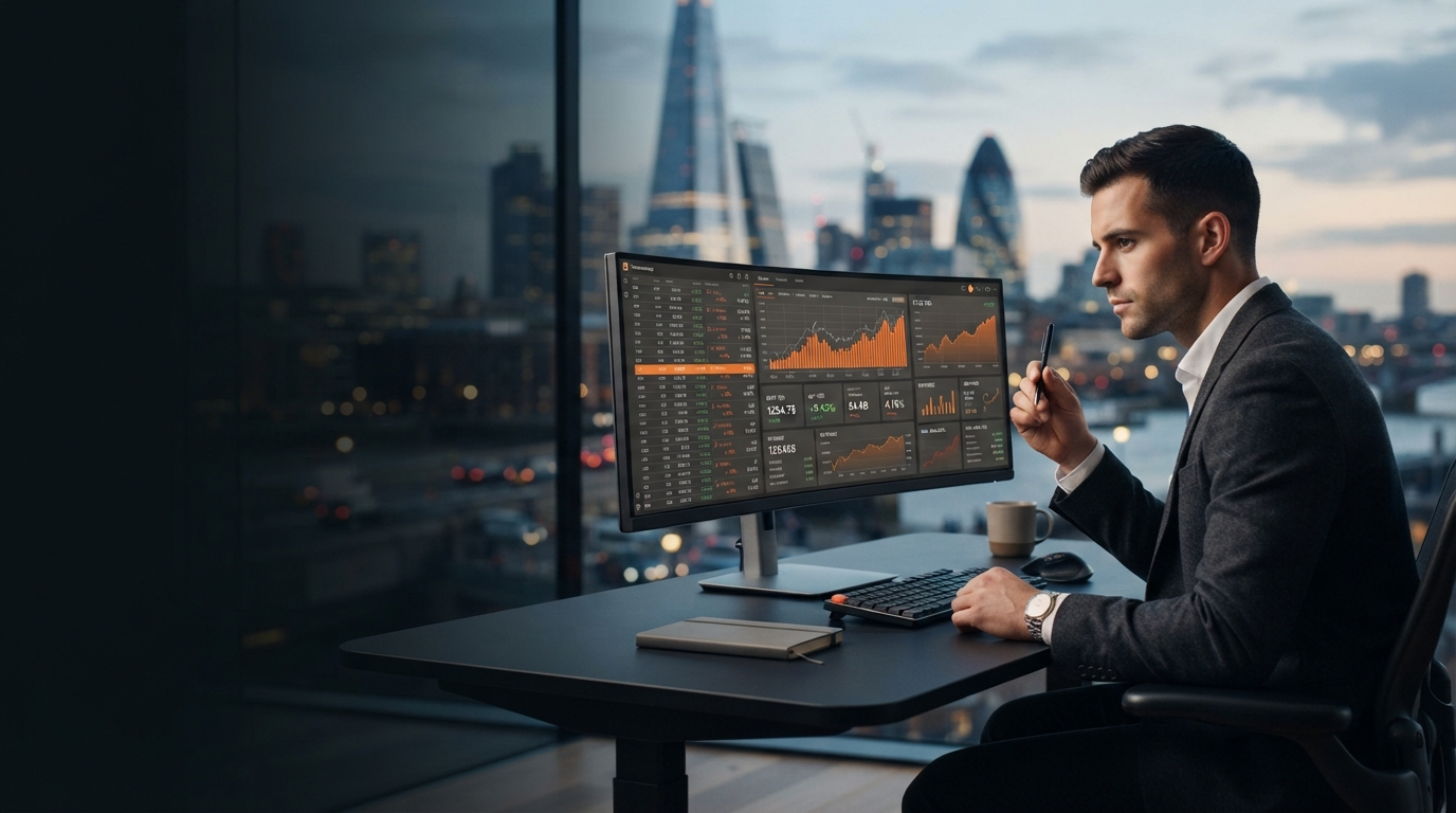 Bright Fundale predictive analytics terminal displaying real-time market data